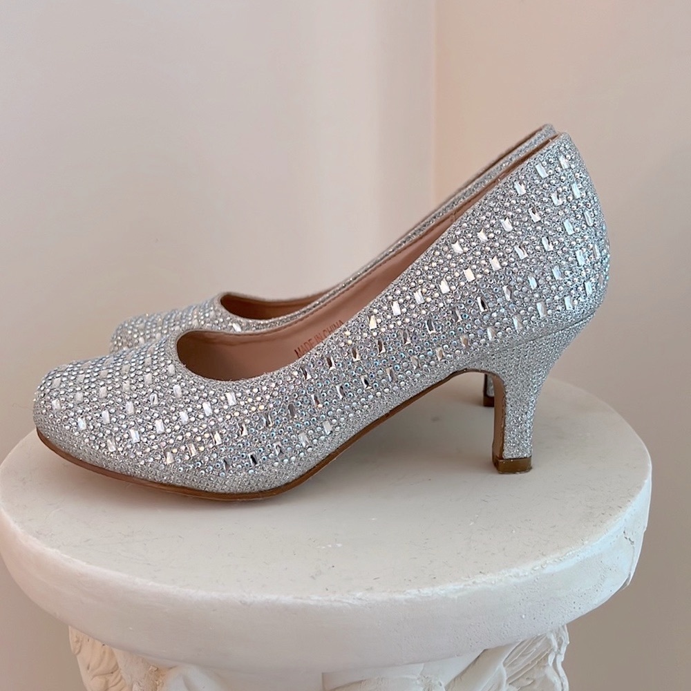 Girls rhinestone/beaded dress heels.